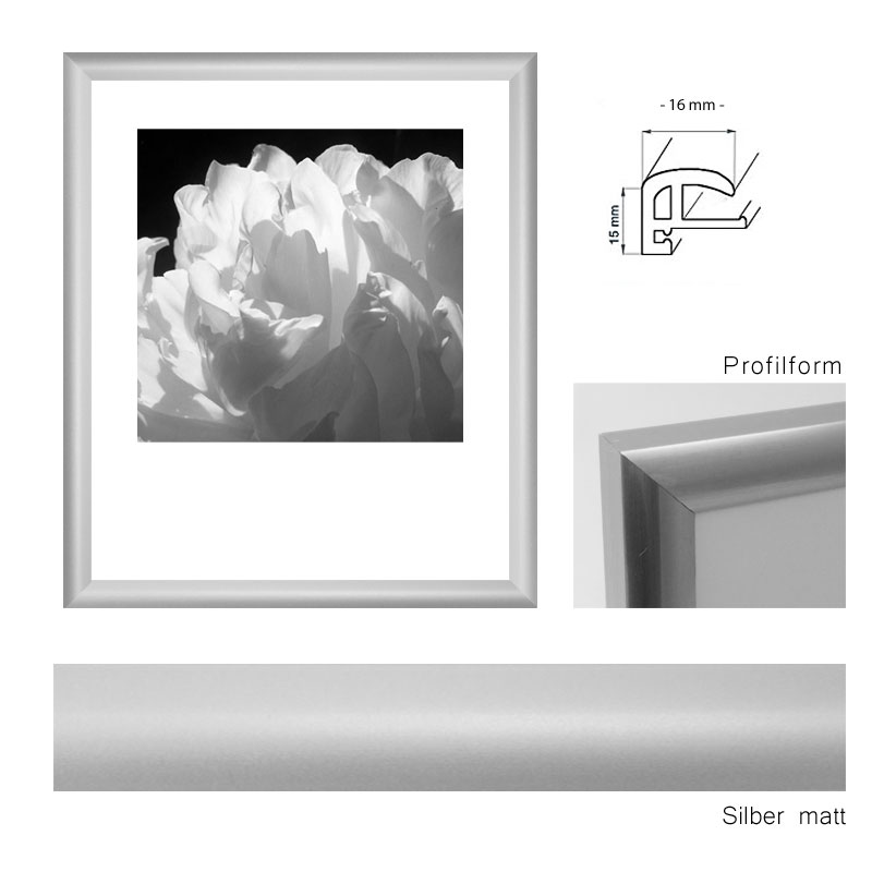 Posterrahmen 30x40 cm, Silber Metallic Profilbreite: 18 mm