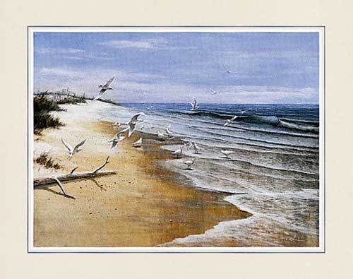 Einsamer Strand von Chiu Kunstdruck 56x71 cm