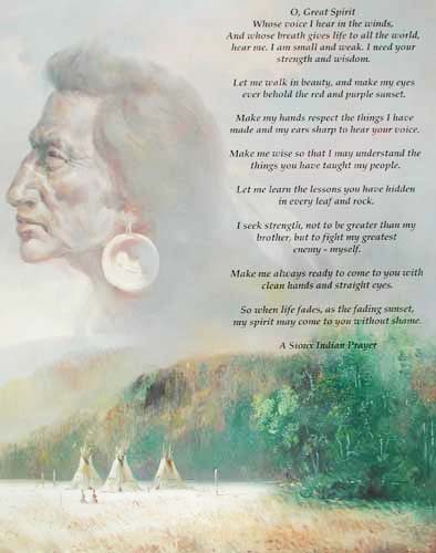 Weisheit, A Sioux Indian Prayer