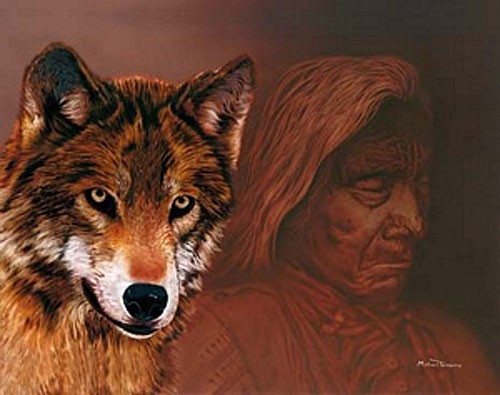 Indianer und Wolf, Michael Telapary