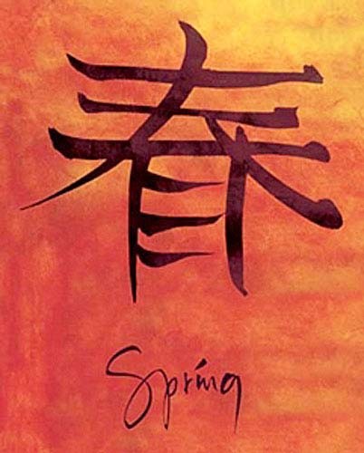 Chinesisches Zeichen für Frühling - Poster