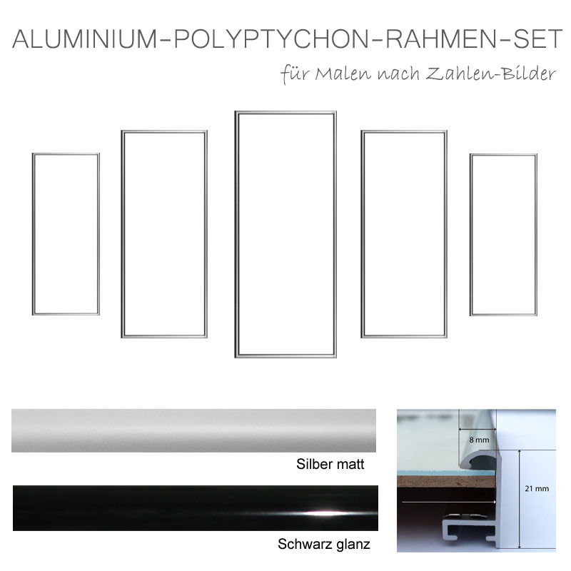 Polyptychon Bilderrahmen aus Aluminium in Schwarz oder Silber online  kaufen. | Fantastic Pictures