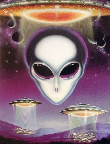 Alien, UFO s Dufex Alubild 16x21 cm Alu Poster