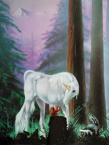 Einhorn und Waldfreunde Poster 40x50